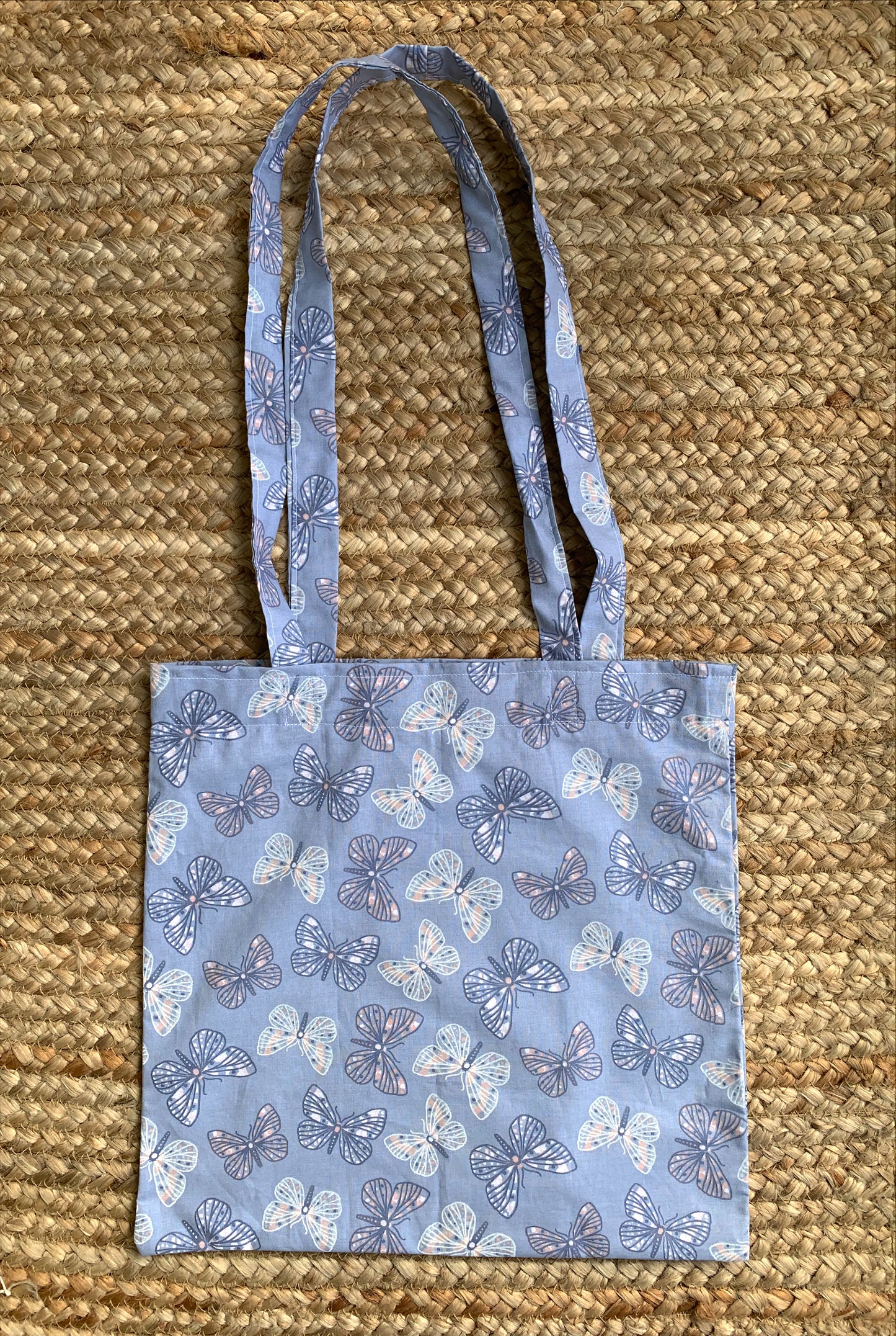Blue Butterflies Cotton Tote Bag